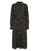 Slfwalda Ls Aop Midi Dress Noos Selected Black