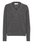 Slfmaline Ls Knit V-Neck Noos Selected Grey