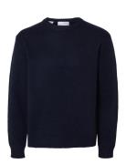 Slhcody Ls Knit Relaxed Crew Neck Noos Selected Navy