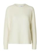 Slflulu Ls Knit O-Neck Noos Selected Cream