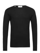 Slhrome Ls Knit Crew Neck Noos Selected Black