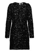 Slfcolyn Ls Short Sequins Dress B Selected Black