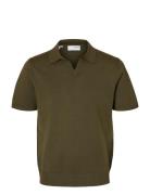 Slhteller Ss Knit Polo Noos Selected Green