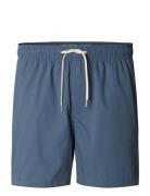Slhcooper-Seersucker Swimshorts Selected Blue