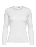 Slfdianna Ls O-Neck Top Noos Selected White