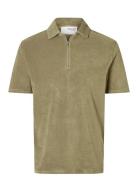 Slhrelax-Terry Ss Zip Polo Ex Selected Green