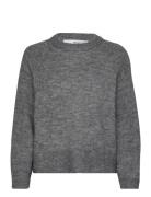 Slfrena Ls Knit O-Neck Camp Selected Grey