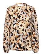 Slfslaila Ls Aop Top B Selected Beige