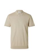 Slhberg Ss Knit Polo Noos Selected Cream