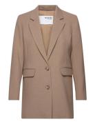 Slfrita Ls Relaxed Blazer Camel Mel Noos Selected Beige