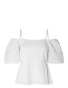 Slfanelli 3/4 On Off Shoulder Top B Selected White