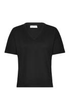 Slfcarli Ss V-Neck Tee Selected Black