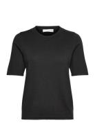 Slflura Lurex 2/4 Knit O-Neck Selected Black