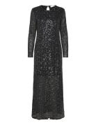 Slfnoel Ls Ankle Sequins Dress B Selected Black