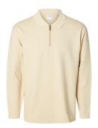 Slhrelaxhank Ls Polo Sweat Selected Cream