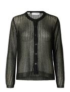 Slfsadie Metallic Ls Knit Cardigan Selected Black