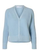 Slfbirla Ls Knit Short Cardigan Selected Blue