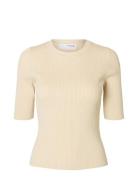 Slfmali 2/4 Knit O-Neck Selected Cream