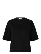 Slfpenny Ss Embroidered Tee Selected Black