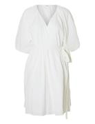 Slfhannah 2/4 Short Wrap Broderi Dress D Selected White