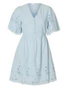 Slfdahlia Ss Short Broderi Dress Noos Selected Blue
