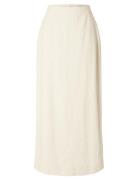 Slfiluna Hw Ankle Slit Skirt B Selected Cream