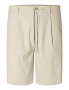 Slhregular-Leroy Pleat Shorts Noos Selected Beige