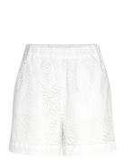 Slflaerke Hw Wide Broderi Ang Shorts B Selected White