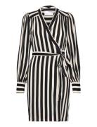 Slfminna-Alva Ls Short Wrap Dress O Selected Black