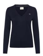 Cotton V-Neck GANT Navy