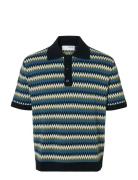 Slhcran Design Ss Knit Relaxed Polo Selected Blue