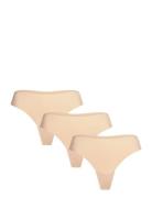 Ua Pure Stretch No Show Thong -Solid 3Pk Under Armour Beige
