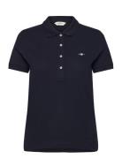 Slim Sheild Cap Sleeve Pique Polo GANT Navy
