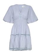 Elvira V-Neck Mini Dress Malina Blue