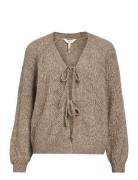 Objflora Re L/S Knit Cardigan Noos Object Brown