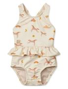 Amina Baby Printed Swimsuit Liewood Beige