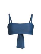 Waffle Bandeau Tie Back Bikini Top Casall Blue