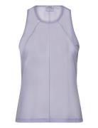Seam Detail Mesh Tank Casall Purple