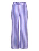 Stripe-Print Straight Trousers Mango Blue
