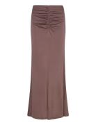 Majori Ruched Jersey Maxi Skirt Malina Brown