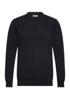 Purl Knit O-Neck Jumper Lindbergh Navy