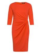 Twist-Front Stretch Jersey Dress Lauren Ralph Lauren Orange