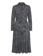 Paisley Crepe Midi Dress Lauren Ralph Lauren Navy