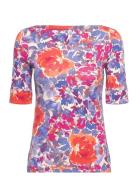 Floral Stretch Cotton Boatneck Tee Lauren Ralph Lauren Patterned