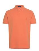 Custom Slim Fit Big Pony Mesh Polo Shirt Polo Ralph Lauren Orange