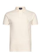 Custom Slim Fit Big Pony Mesh Polo Shirt Polo Ralph Lauren Cream