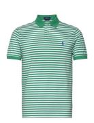Custom Slim Fit Striped Mesh Polo Shirt Polo Ralph Lauren Green