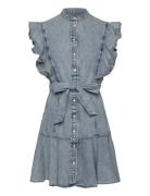 Belted Denim Flutter-Sleeve Shirtdress Lauren Ralph Lauren Blue