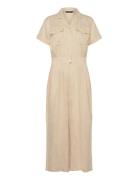 Embroidered Linen Short-Sleeve Jumpsuit Lauren Ralph Lauren Cream