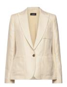 Linen-Blend Twill Blazer Lauren Ralph Lauren Cream